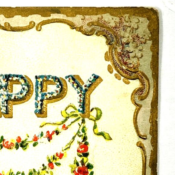 Happy Birthday Postcard Embossed Washigton 1c Stamp Sheep 1913 Duchess NY Posted - Picture 9 of 13